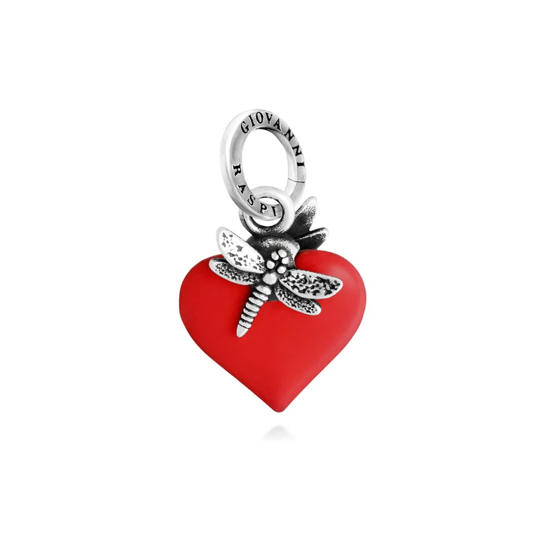 Giovanni Raspini Charm Cuore Libellula Rosso 12460