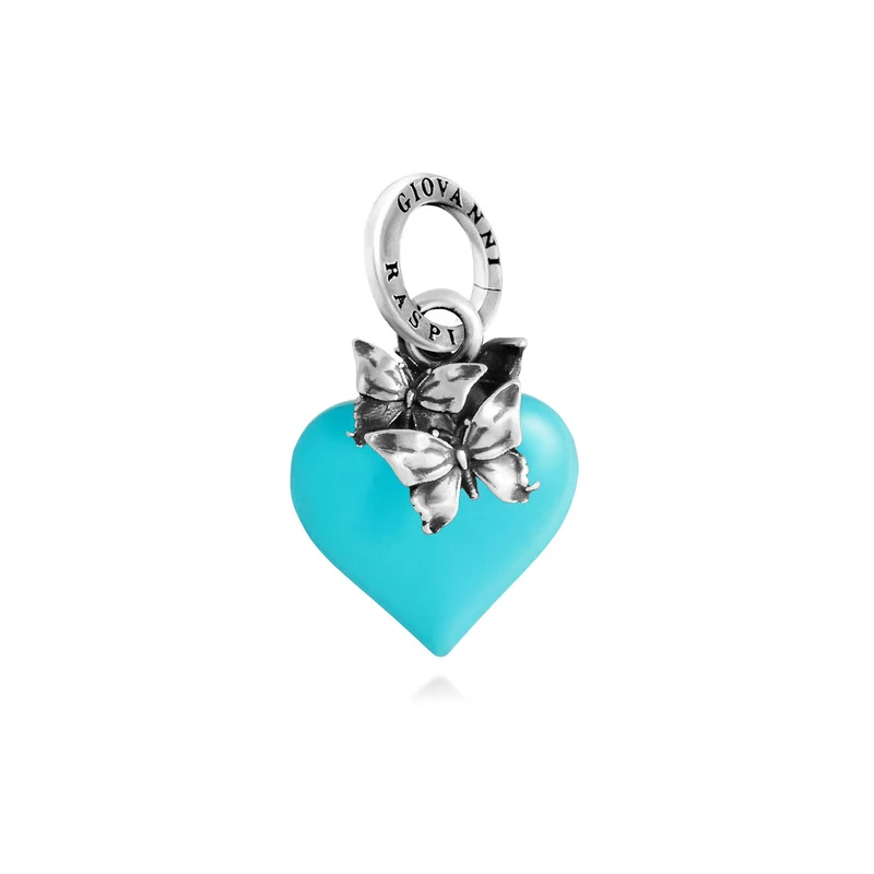 Giovanni Raspini Charm Cuore Farfalle Azzurro 12465