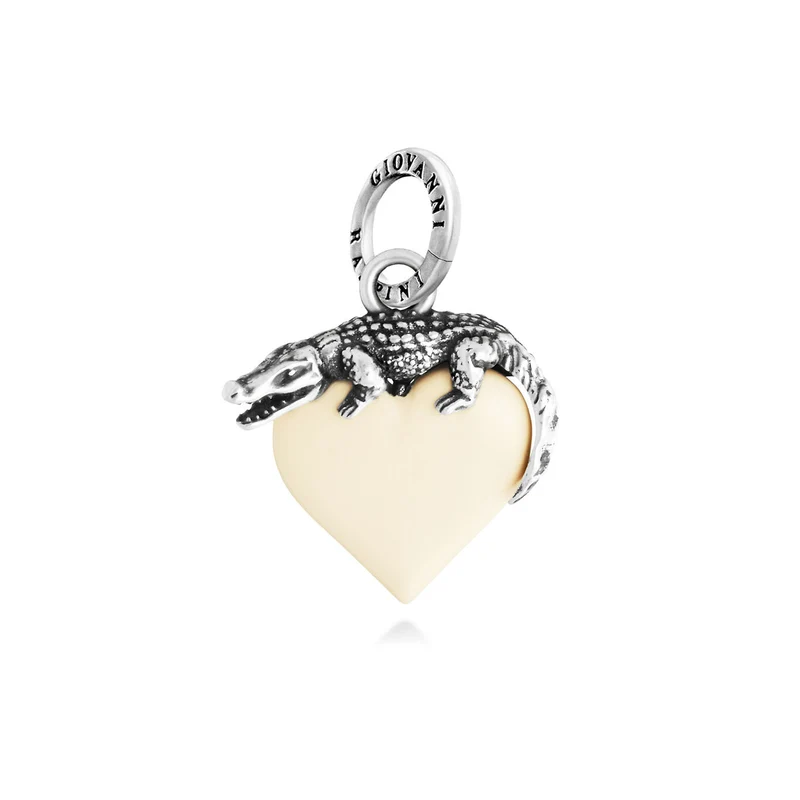 Giovanni Raspini Charm Cuore Coccodrillo Avorio 12472