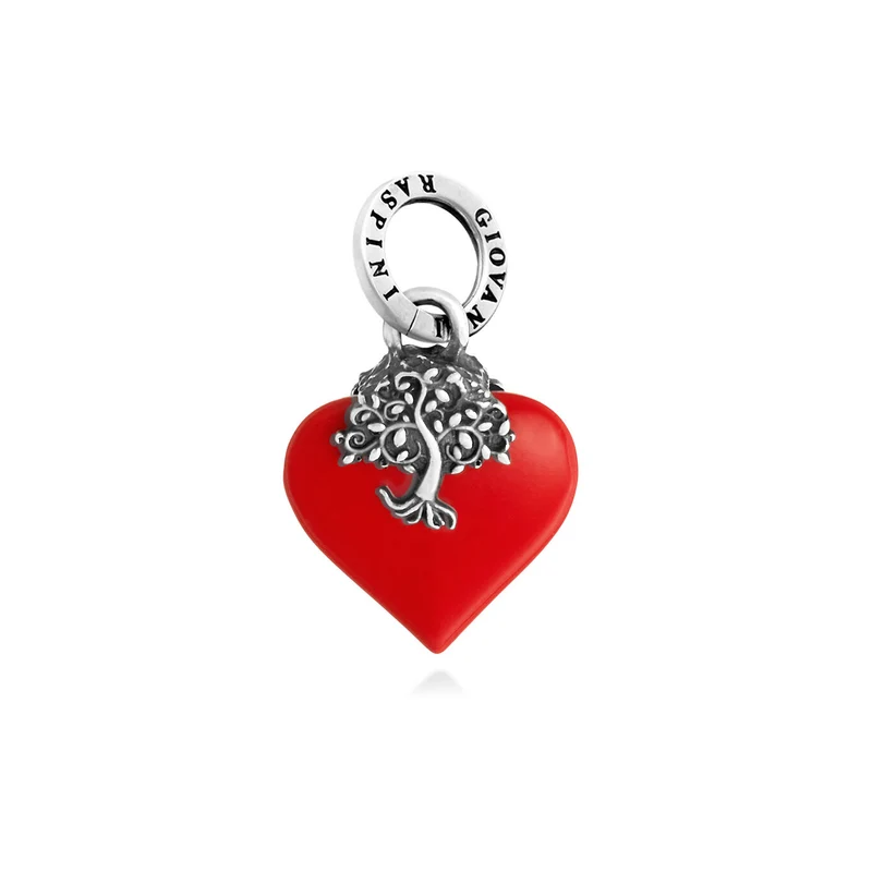 Giovanni Raspini Charm Cuore Albero della Vita Rosso 12469