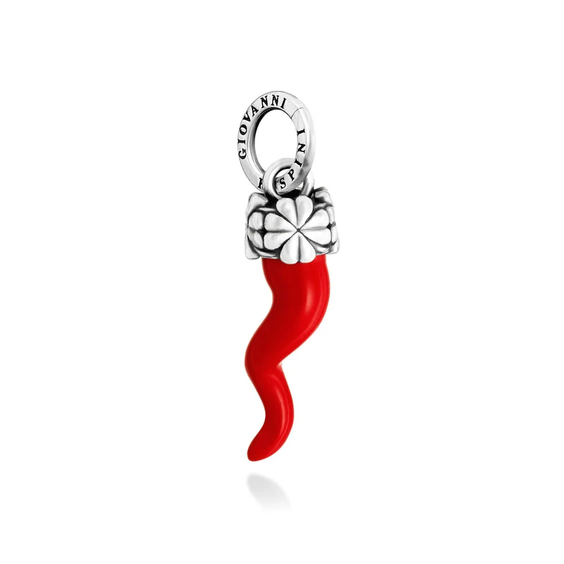 Giovanni Raspini Charm Corno Rosso Quadrifogli Piccolo 12476