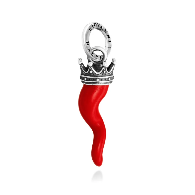 Giovanni Raspini Charm Corno Rosso Corona Piccolo 12475