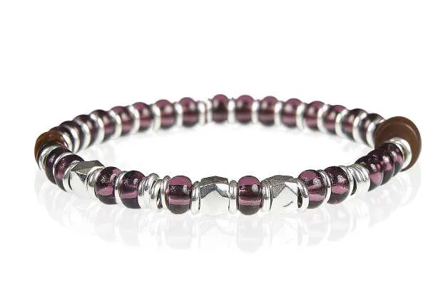 Gerba bracciale argento 925 occhio di tigre murrina SW05