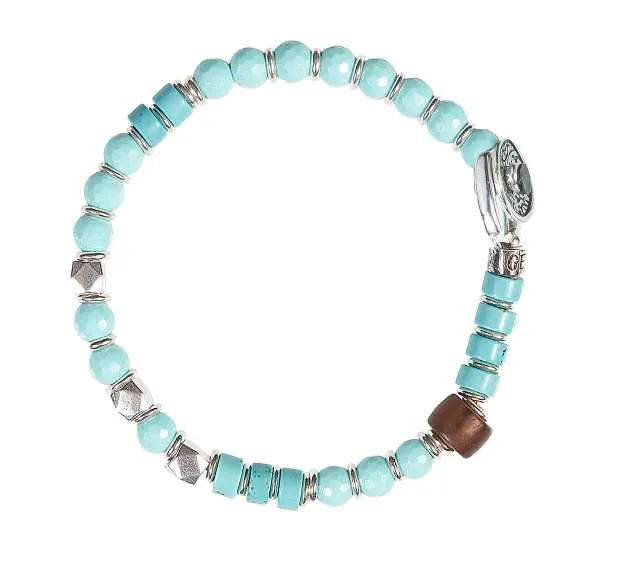 Gerba bracciale argento 925 pasta turchese murrina SW09