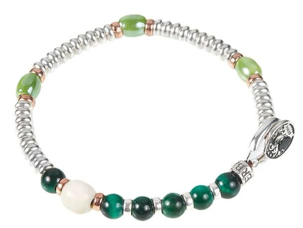 Gerba bracciale argento 925 occhio di tigre ceramica MA14