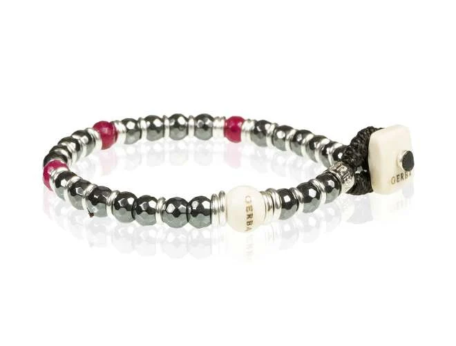 Gerba bracciali realizzati con filo cerato, pietre dure,osso e arg925 WB06
