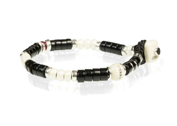 Gerba bracciali realizzati con filo cerato, pietre dure, murrine, osso e ag WB04