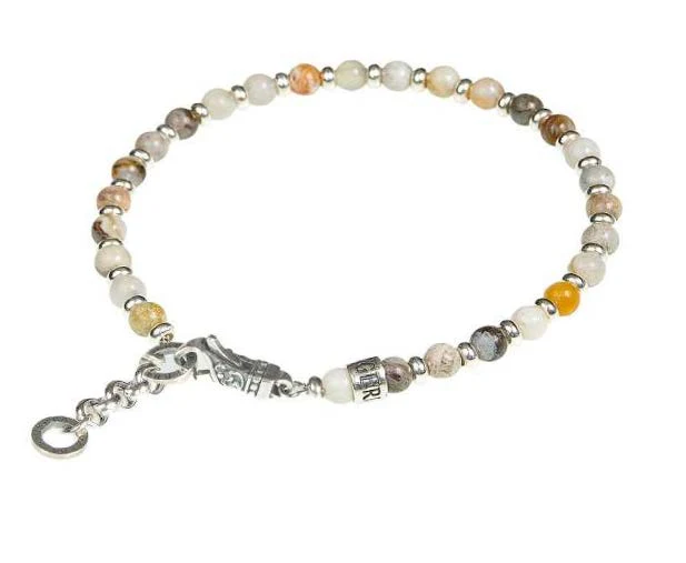 Gerba bracciale con chiusura a moschettone, pietre dure 4m e compo in arg925 MOSCH15