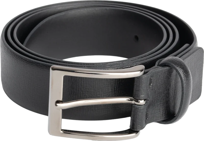 Gerba Cintura in pelle saffiano nero lunghezza 100cm CG001B100