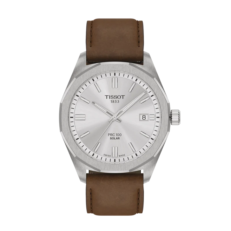 Tissot orologio PRC 100 Solar 39mm argento quarzo acciaio T151.422.16.031.00