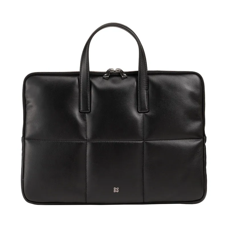DUDU Borsa Porta PC Donna 14 Pollici con Tracolla in Pelle Trapuntata Imbottita, Porta Laptop Notebook MacBook fino a 14”, Cartella Borsa Sleeve Elegante