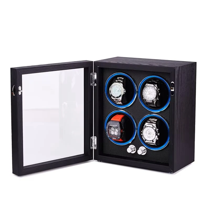 Capodagli scatola con rotore per 4 orologi nero XB4