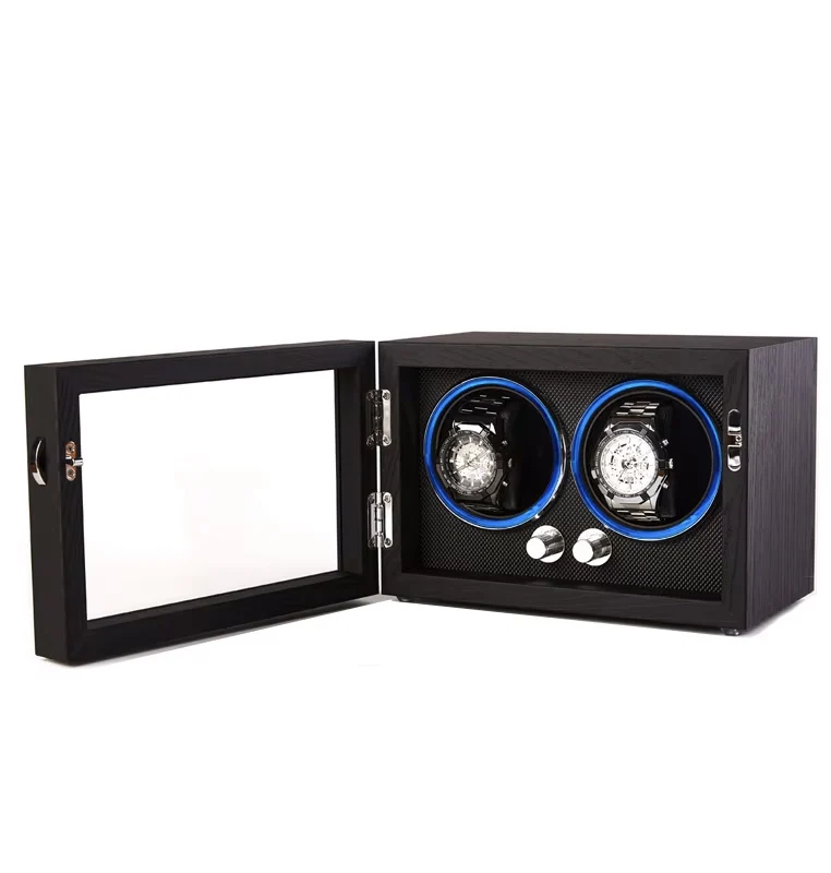 Capodagli scatola con rotore per 2 orologi nero XB2