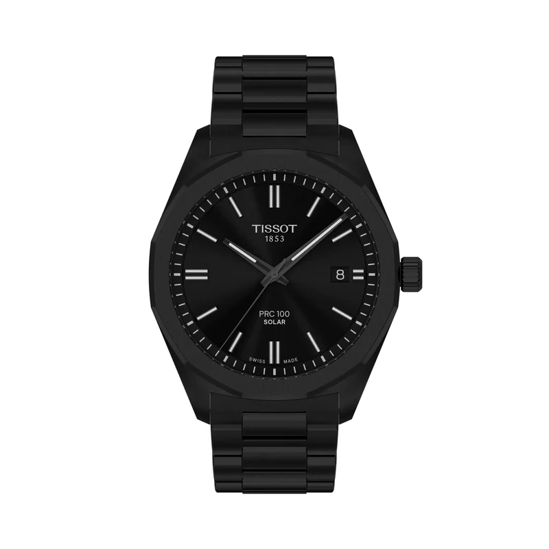 Tissot orologio PRC 100 Solar 39mm nero quarzo acciaio finitura PVD nero T151.422.33.051.00