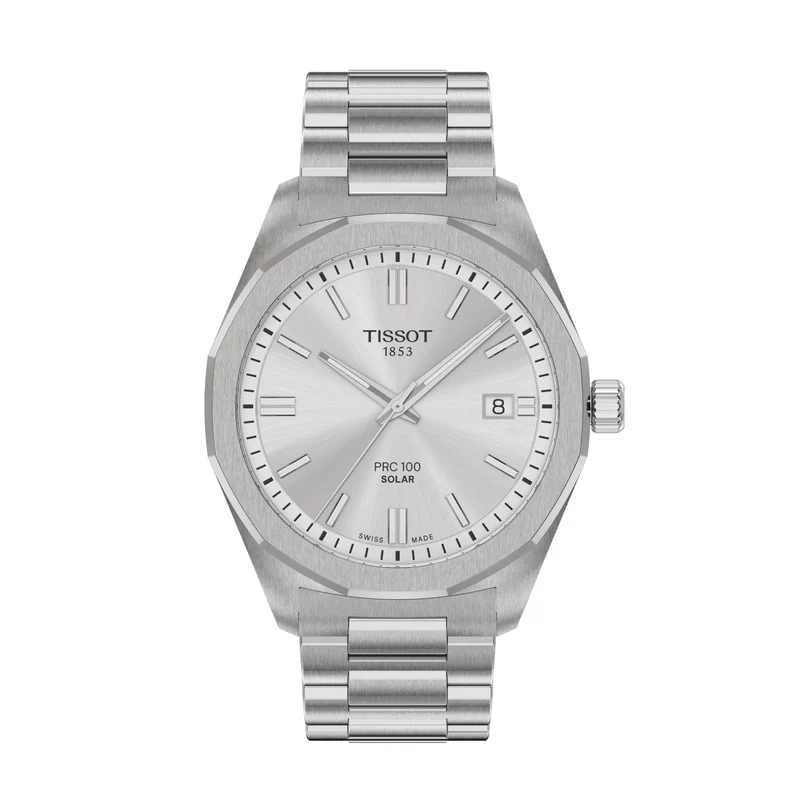 Tissot orologio PRC 100 Solar 39mm argento quarzo acciaio T151.422.11.031.00
