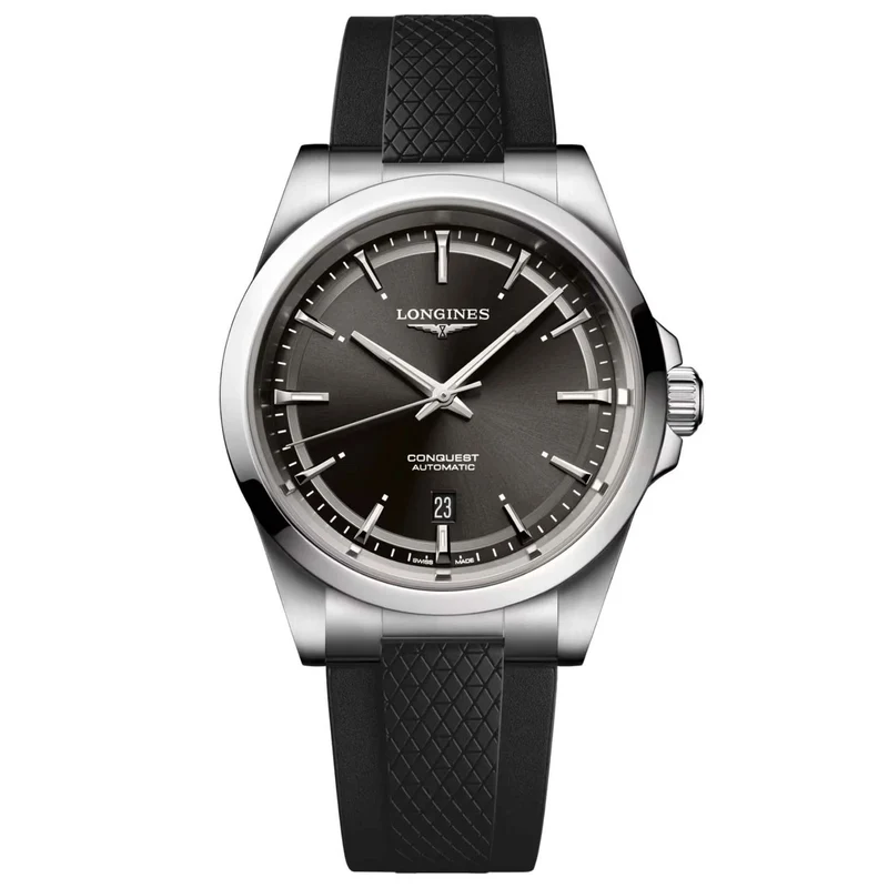 Longines orologio Conquest 41mm nero automatico acciaio L3.830.4.52.9