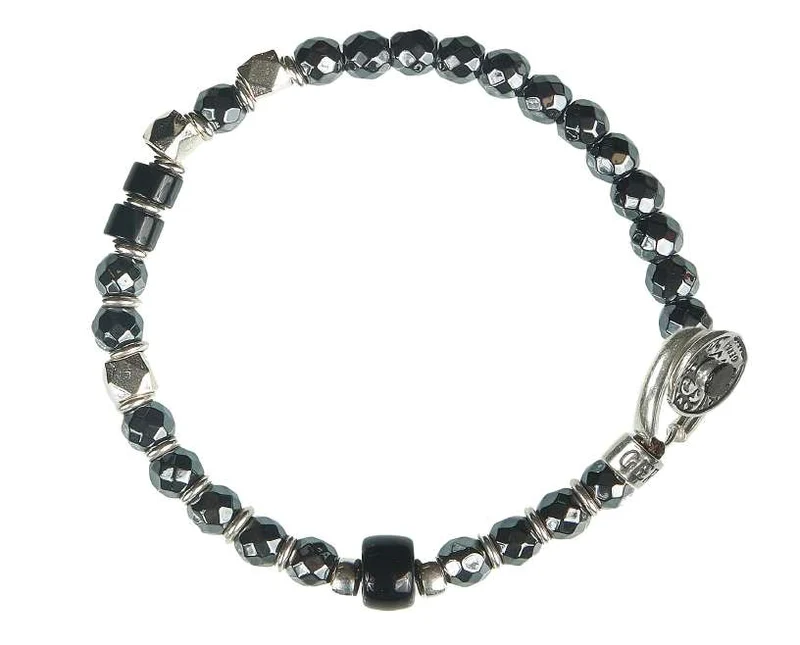 Gerba bracciale argento 925 ematite e murrina SW12