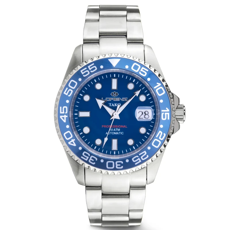 Lorenz orologio Tako 43mm blu automatico acciaio 030254MM