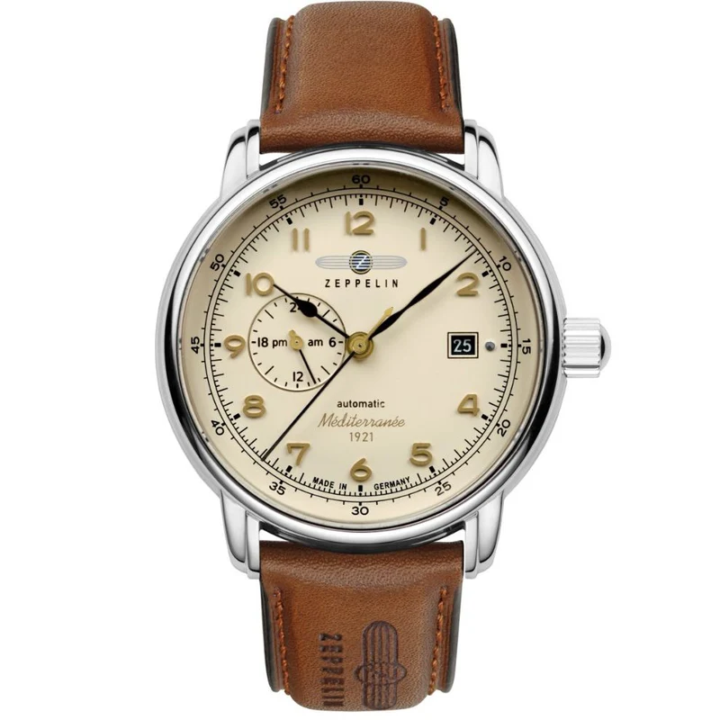 Zeppelin LZ121 Mediterranèe 24ore 40mm beige automatico acciaio 9668-5