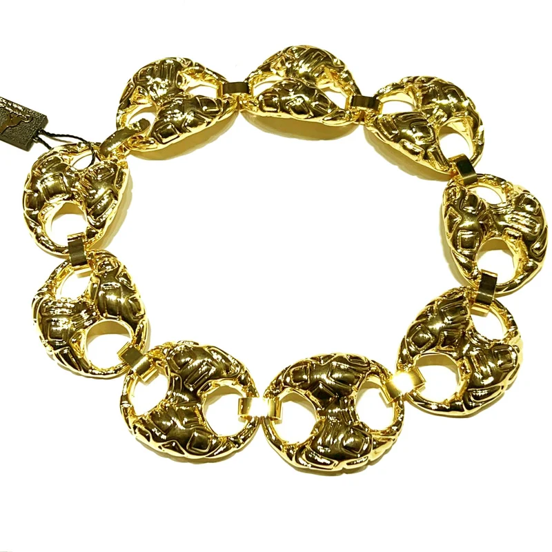 Federica Rossi collana Maglia Marina effetto coccodrillo bronzo finitura PVD oro giallo 18kt FR.CO.28