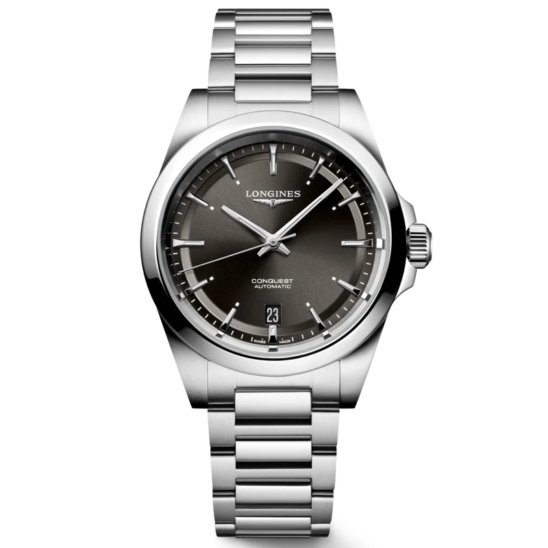 Longines orologio Conquest 38mm nero automatico acciaio L3.720.4.52.6
