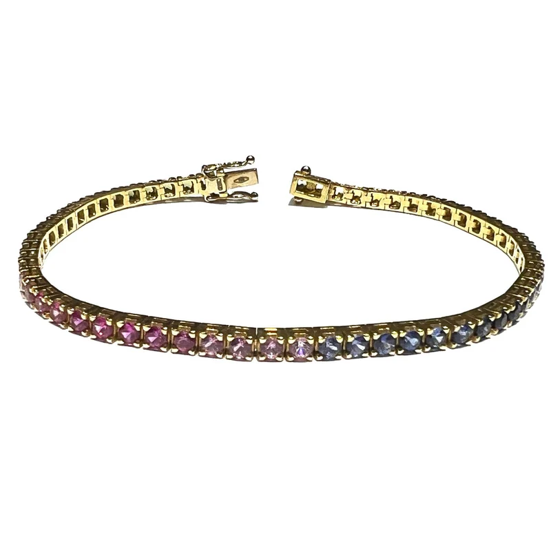 Lenti bracciale Tennis Rainbow oro 18kt zaffiri 0081BR