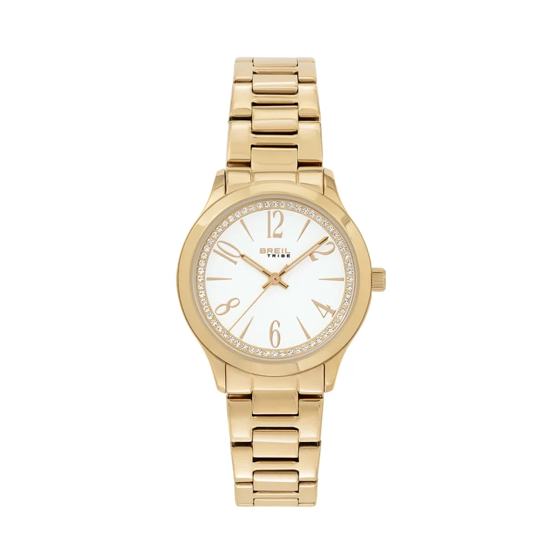 Breil orologio Abby 32mm bianco quarzo acciaio finitura PVD oro EW0754