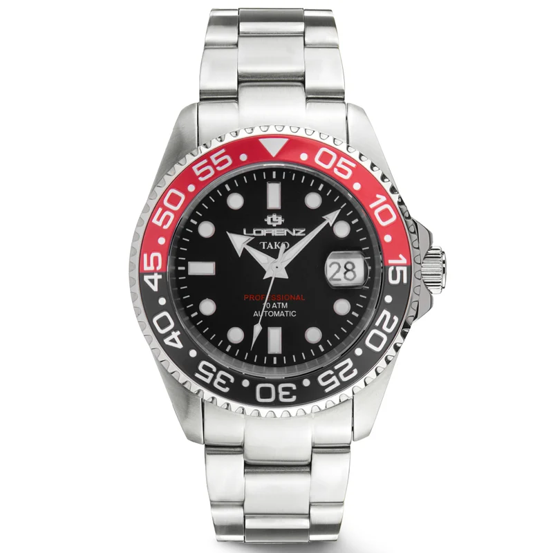 Lorenz orologio Tako 43mm nero automatico acciaio 030254PP
