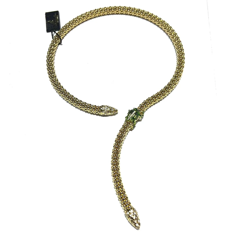 Federica Rossi collana girocollo Rana bronzo finitura PVD oro giallo 18kt smalto FR.CO.31