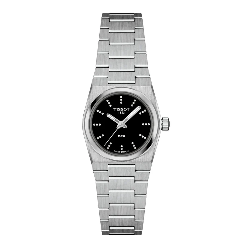 Tissot orologio PRX 25mm nero diamanti quarzo acciaio T137.010.11.056.00
