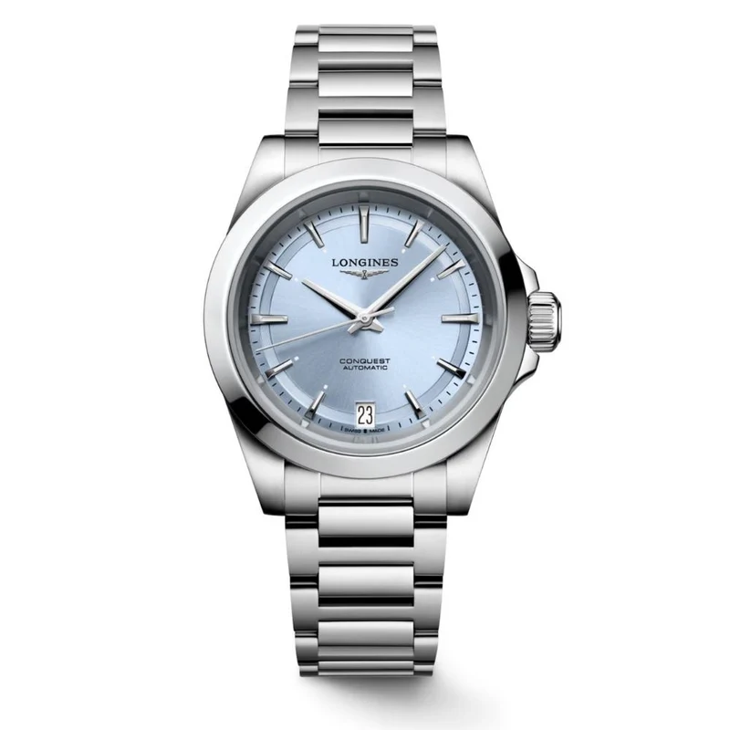 Longines orologio Conquest 34mm azzurro automatico acciaio L3.430.4.92.6