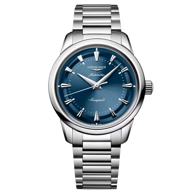 Longines orologio Conquest Heritage 38mm blu automatico acciaio L1.649.4.92.6