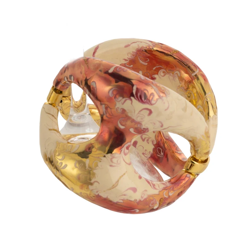 Federica Rossi bracciale Sea Collection Maglia Marina bronzo finitura PVD oro 18kt smalto color rosa e panna FR.BR.25