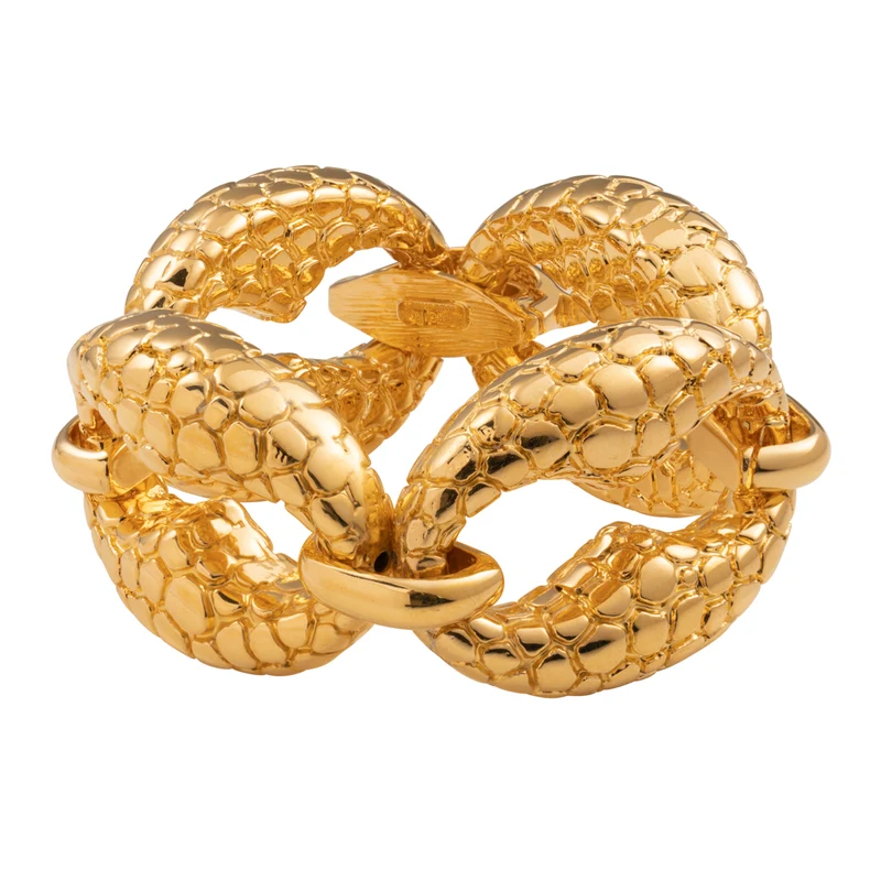 Federica Rossi bracciale Maglia Marina stampa cocco bronzo finitura PVD oro giallo 18kt FR.BR.20