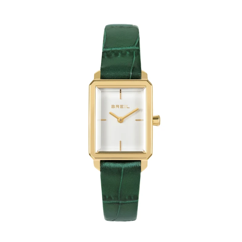Breil orologio Carré 20x24mm bianco quarzo acciaio finitura PVD oro giallo TW2079